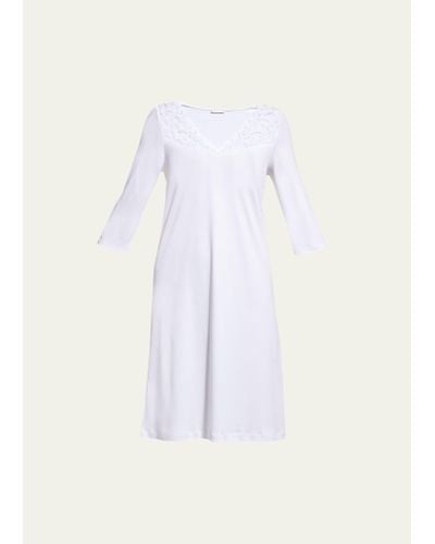 Hanro Moments 3/4 Sleeve Nightgown - White
