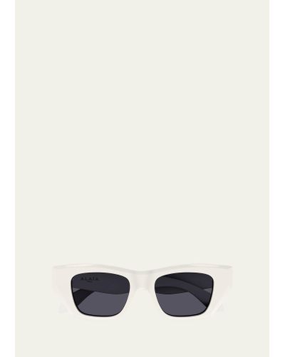 Alaïa Logo Acetate Cat-eye Sunglasses - White