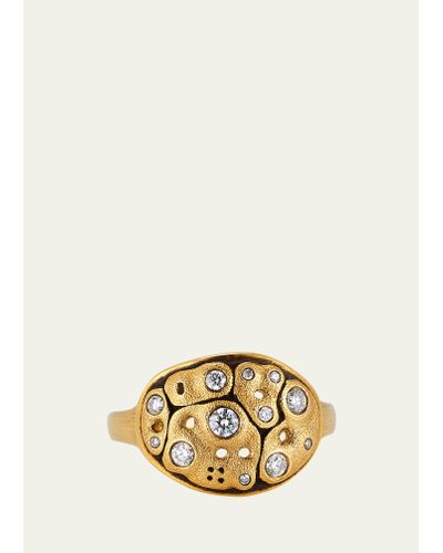 Alex Sepkus Savoy 18k Gold Dome Ring With Diamonds - Metallic