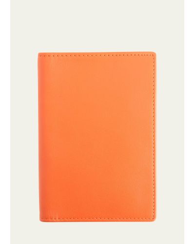 ROYCE New York Personalized Leather Rfid-blocking Passport Wallet With Vaccine Card Pocket - Orange