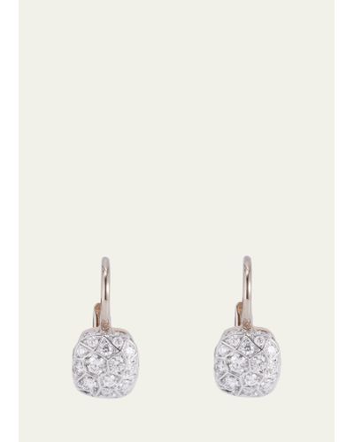 Pomellato 18k White Gold Nudo Diamond Drop Earrings - Natural