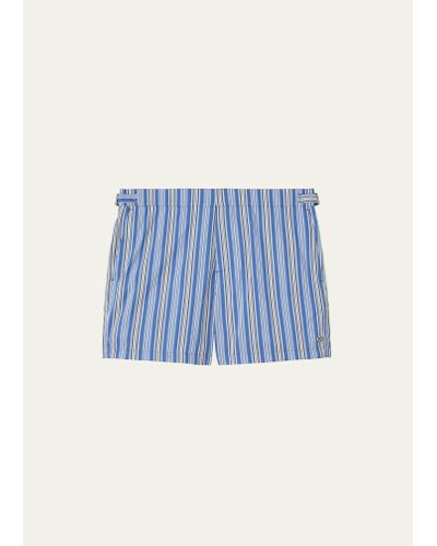 Loro Piana Kito Stripe Swim Trunks - Blue