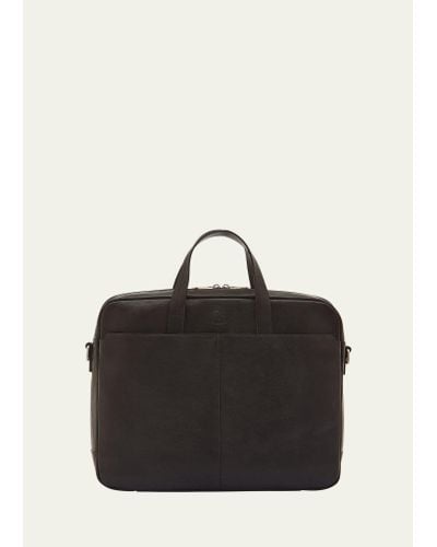 Il Bisonte Galileo Leather Briefcase - Black