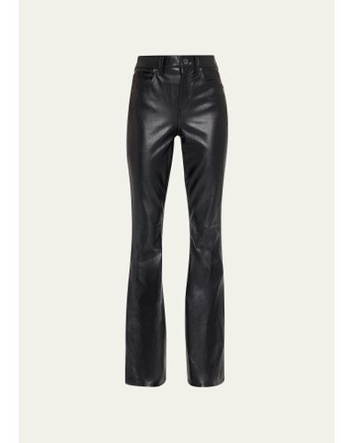 Veronica Beard Beverly High Rise Skinny Flared Faux Leather Jeans - Black