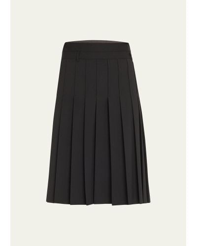 Peter Do Pleated Wool-blend Skirt - Black