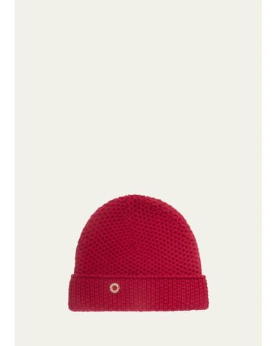 Loro Piana Rougement Chain-knit Cashmere Beanie Hat - Red