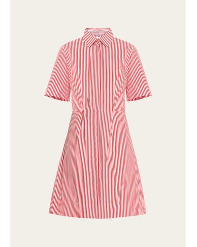 Evi Grintela Neda Striped Cotton Midi Shirtdress - Pink
