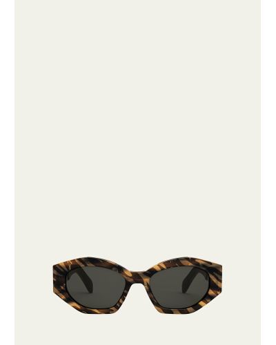 Celine Triomphe Logo Acetate Cat-eye Sunglasses - Multicolor