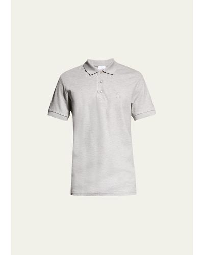 Burberry Eddie Pique Polo Shirt - Gray