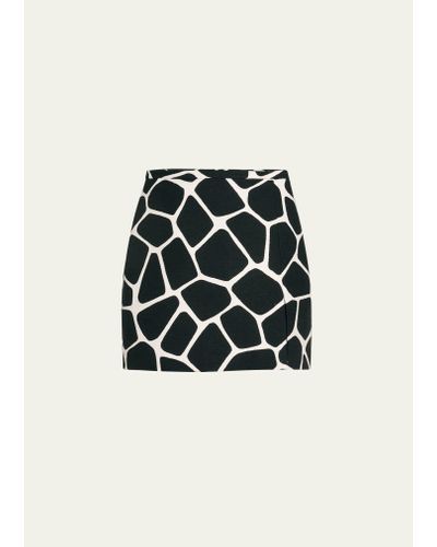 Michael Kors Abstract Mini Slit Skirt - Black