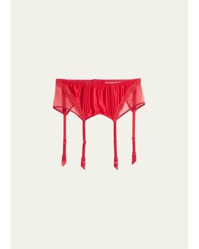 Lise Charmel Splendeur Soie Lace-trim Suspender Belt - Red