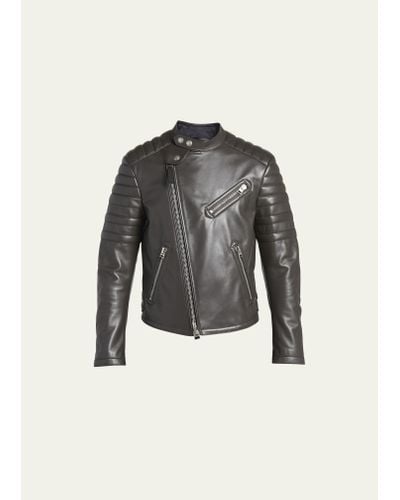 Tom Ford Leather Moto Jacket - Black