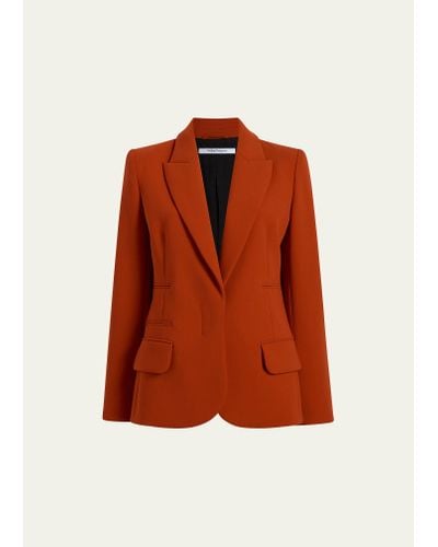 Another Tomorrow Doppio Tailored Blazer Jacket - Orange