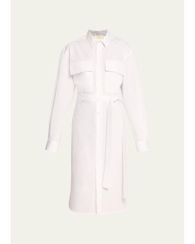 THE SALTING Belted Pressed Cotton Long Shirt - Natural