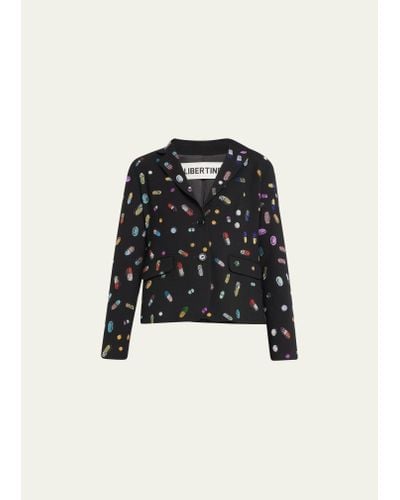 Libertine Mothers Little Helpers Short Blazer With Crystal Detail - Black