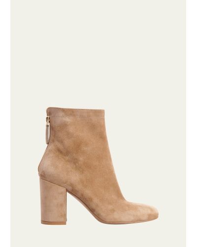 Gianvito Rossi 60mm Suede Ankle Boots - Natural