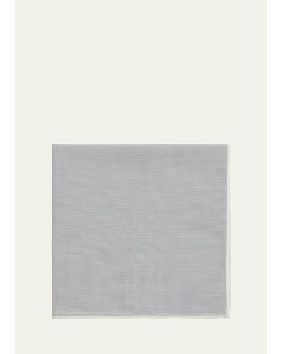 Simonnot Godard Mineral Cotton Pocket Square - Gray