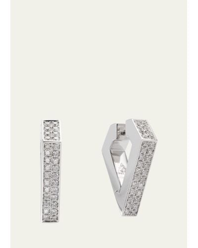 DRIES CRIEL 18k White Gold Maxi Diamond Brute Diamanti Earrings
