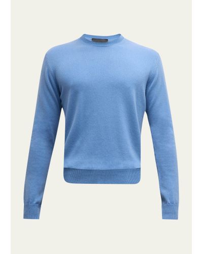 Iris Von Arnim Stonewashed Cashmere Crewneck Sweater - Blue