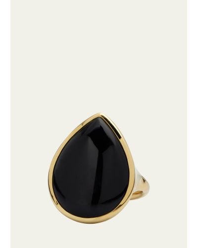 Ippolita 18k Polished Rock Candy Medium Teardrop Ring In Onyx; Size 7 - Black