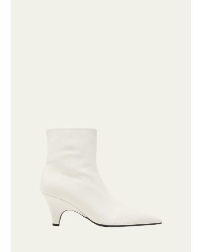 Reike Nen Tae-ri Curvy Leather Ankle Boots - Natural