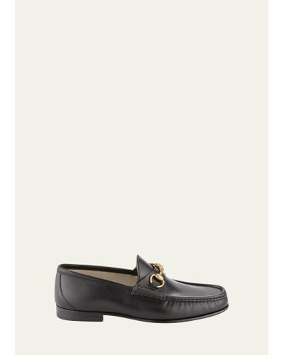 Gucci Leather Horsebit Loafers - White