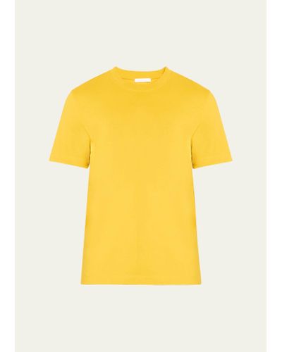 Helmut Lang Logo-back Short-sleeve Heavy Cotton T-shirt - Yellow