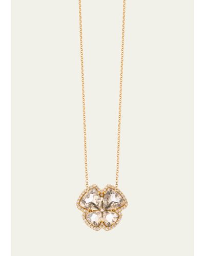 Daniella Kronfle 18k Rose Gold Medium Butterfly Necklace With Smoky Quartz And Diamonds - Natural