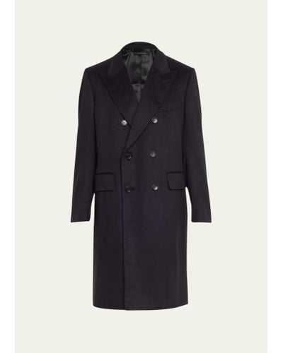 Tom Ford Tailored Cashmere Double-breasted Overcoat - Blue