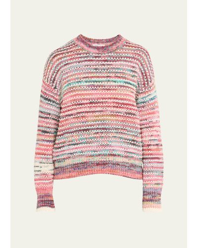 Veronica Beard Asmara Space-dyed Crewneck Sweater - Pink