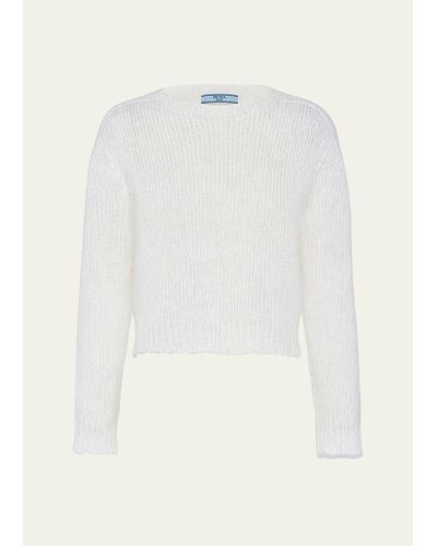 Prada Mohair Crew-neck Sweater - White