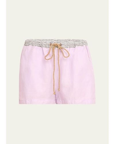 THE SALTING Drawstring Linen Shorts - Pink