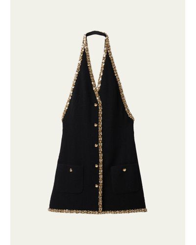 Miu Miu Mini Dress With Crystal Embellishment - Black