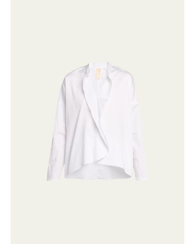 Zero + Maria Cornejo Fin Ruffled Gaban Shirt - White