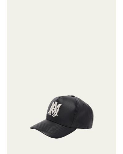 Amiri Leather Ma Baseball Hat - Black