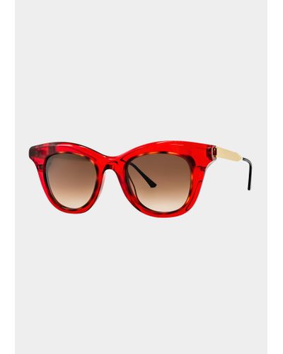 Thierry Lasry Mercy Gradient Acetate & Metal Cat-eye Sunglasses - Red