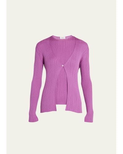 Agnona Long Fitted Knit Cardigan - Pink