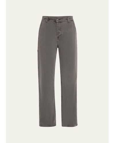 Bliss and Mischief Briget Utility Straight-leg Pants - Gray