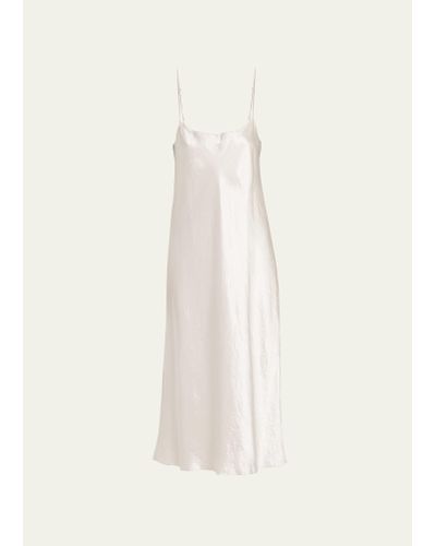 Vince Slip Satin Midi Dress - White