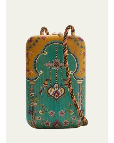 Silvia Furmanovich Unisex Silk Road Marquetry Handbag - Green