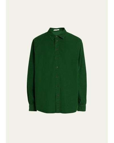 The Row Penn Corduroy Button-front Shirt - Green