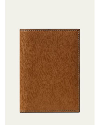 Valextra Leather Passport Holder - Brown