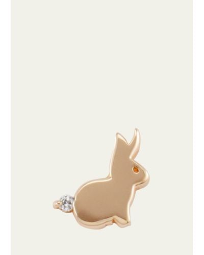 Alison Lou 14k Yellow Gold Diamond Bunny Stud Earring - Natural