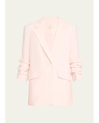Cinq À Sept Kylie 3/4-sleeve Linen Cotton Blazer - Pink