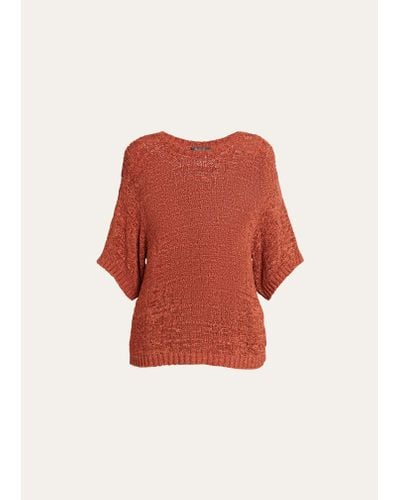 Loro Piana Shikotsu Open-knit Silk Sweater - Red