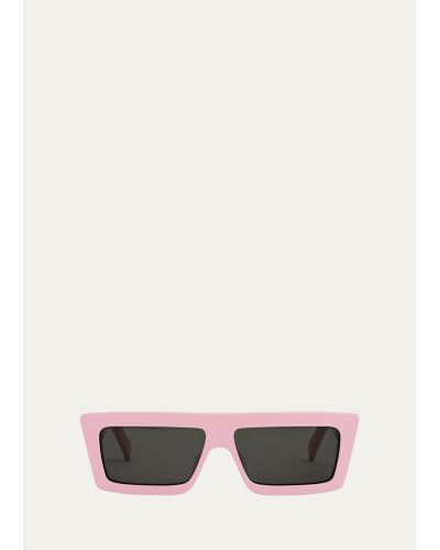 Celine Flat-top Acetate Rectangle Sunglasses - Multicolor
