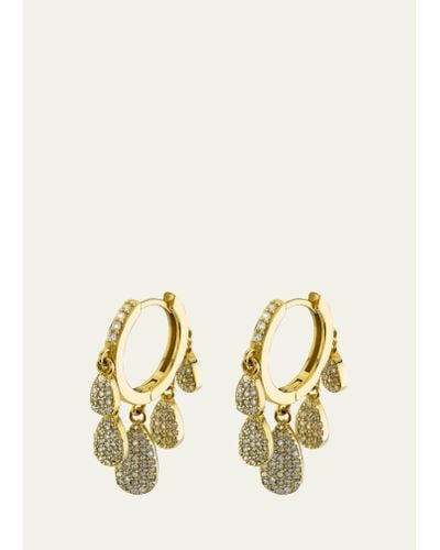 Sheryl Lowe 14k Yellow Gold Pave Diamond 5 Shaker Earrings - Metallic