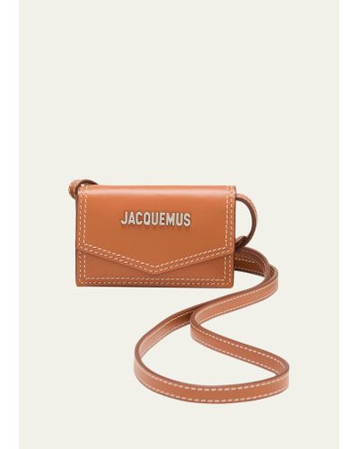 Jacquemus Le Porte Azur Leather Envelope Card Holder - Brown