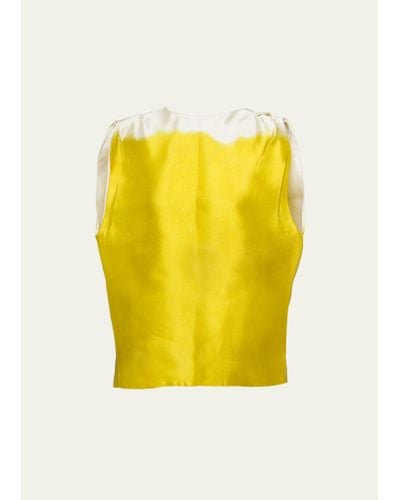 Prada Dip-dye Sleeveless Crop Top - Yellow