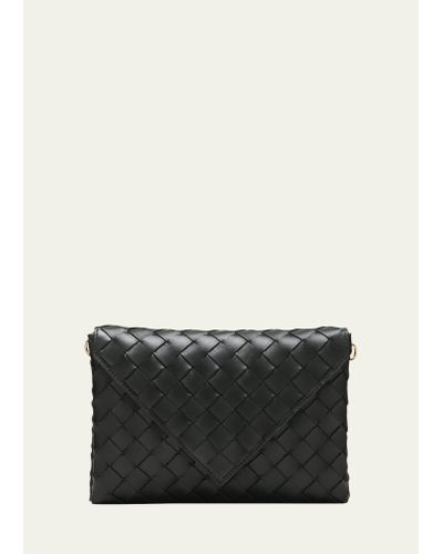 Bottega Veneta Origami Envelope Pouch Bag On Chain - Black